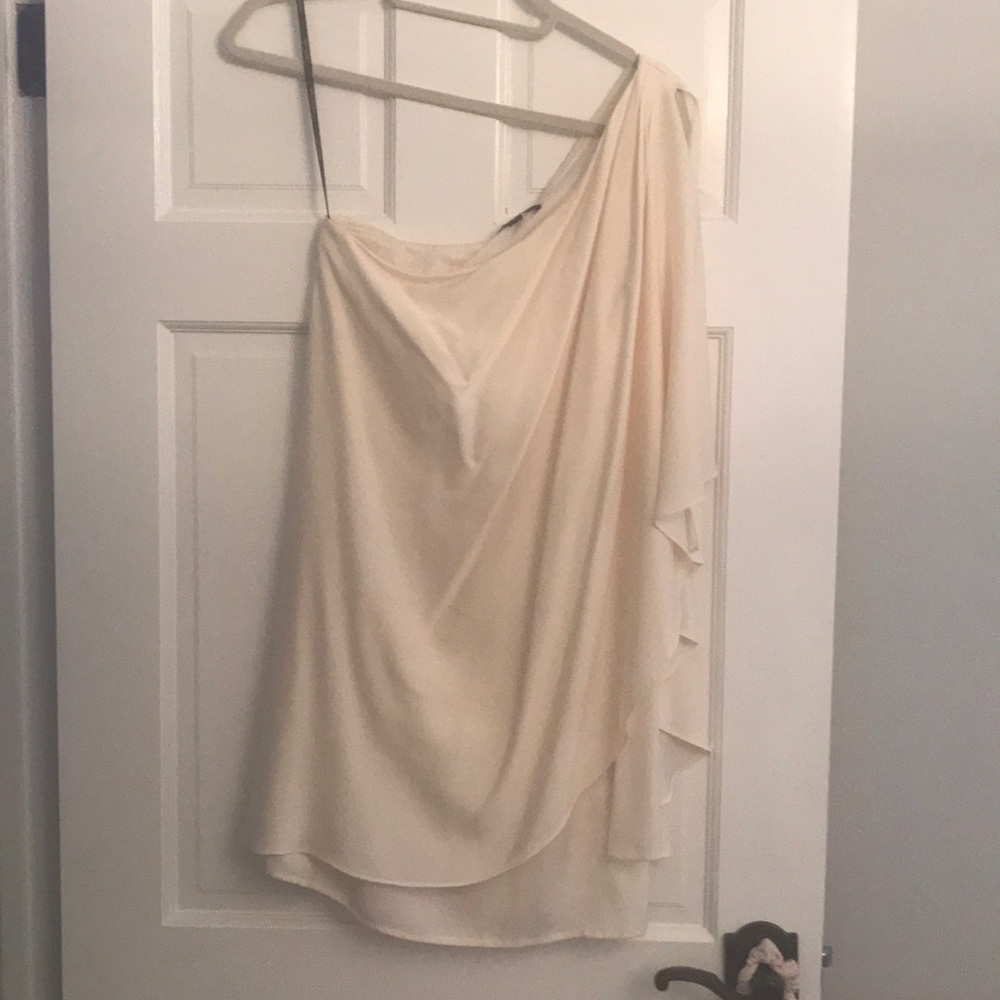 Rachel Zoe Cream One Shoulder dress